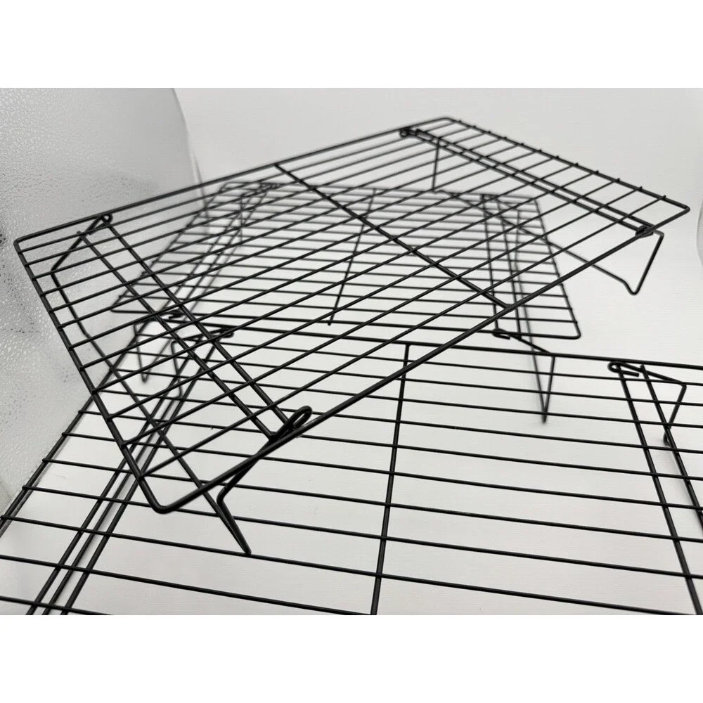 3-Tier Stackable Cooling Racks for Cooking and Baking Collapsible Cake Rack